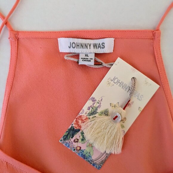 JOHNNY WAS Women's Spaghetti Strap Silk Camisole Size XL Coral NWT - Picture 5 of 7
